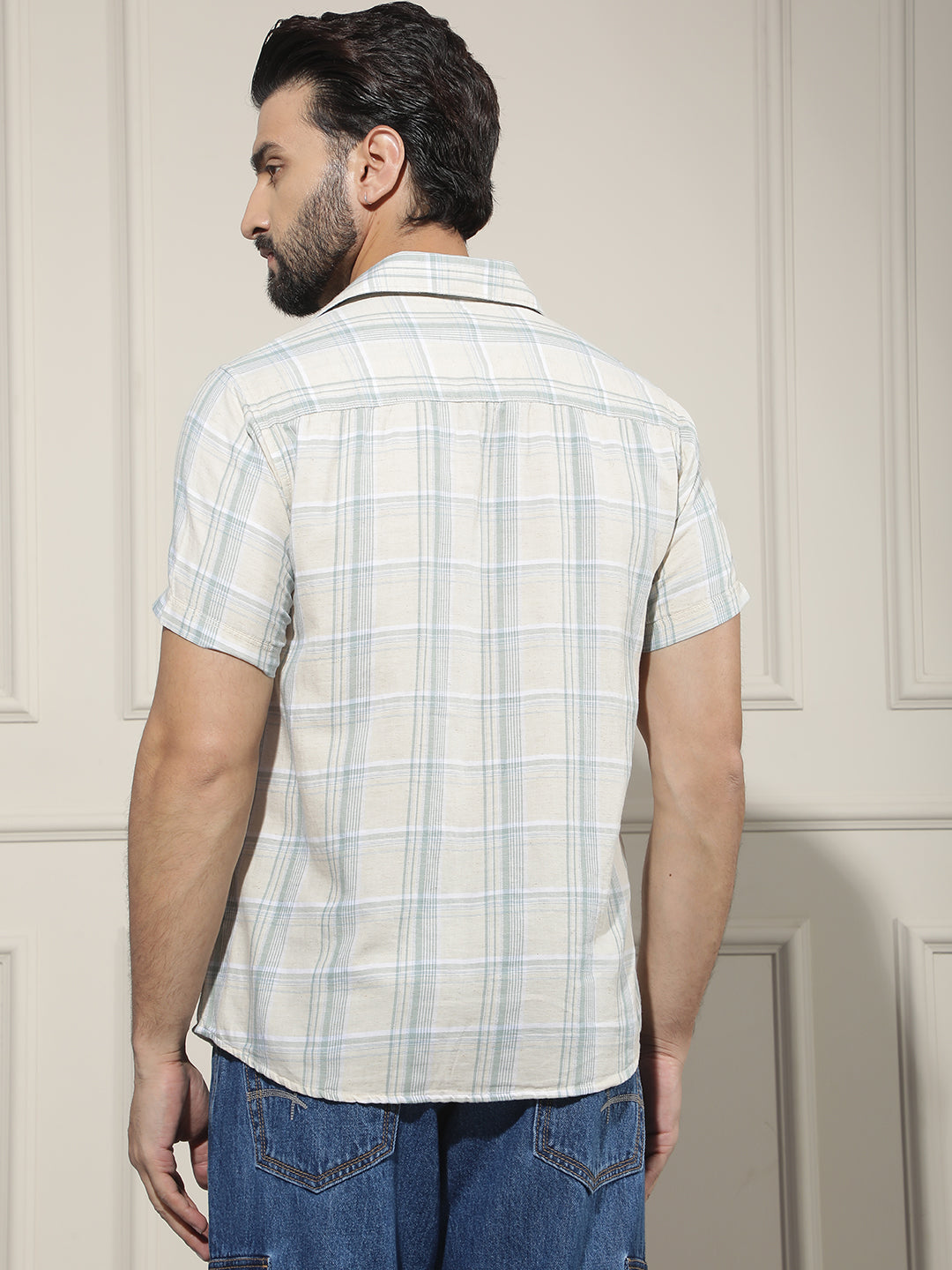 Green Checked Linen Shirt