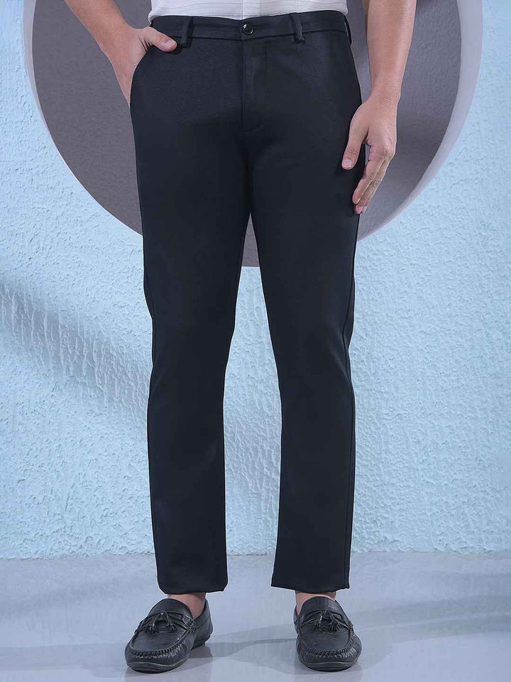 Black Printed Modal Knitted Trousers