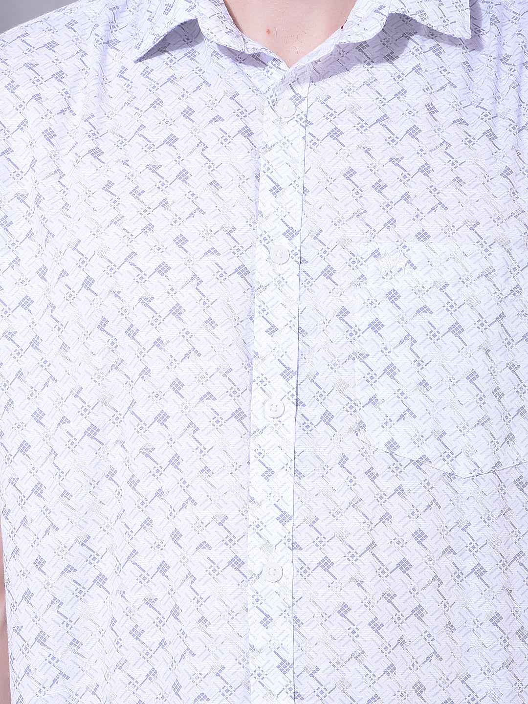 Grey Modern Print Shirt