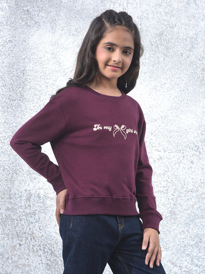 Wine Graphic Print Oversize Knitted Sweatshirt