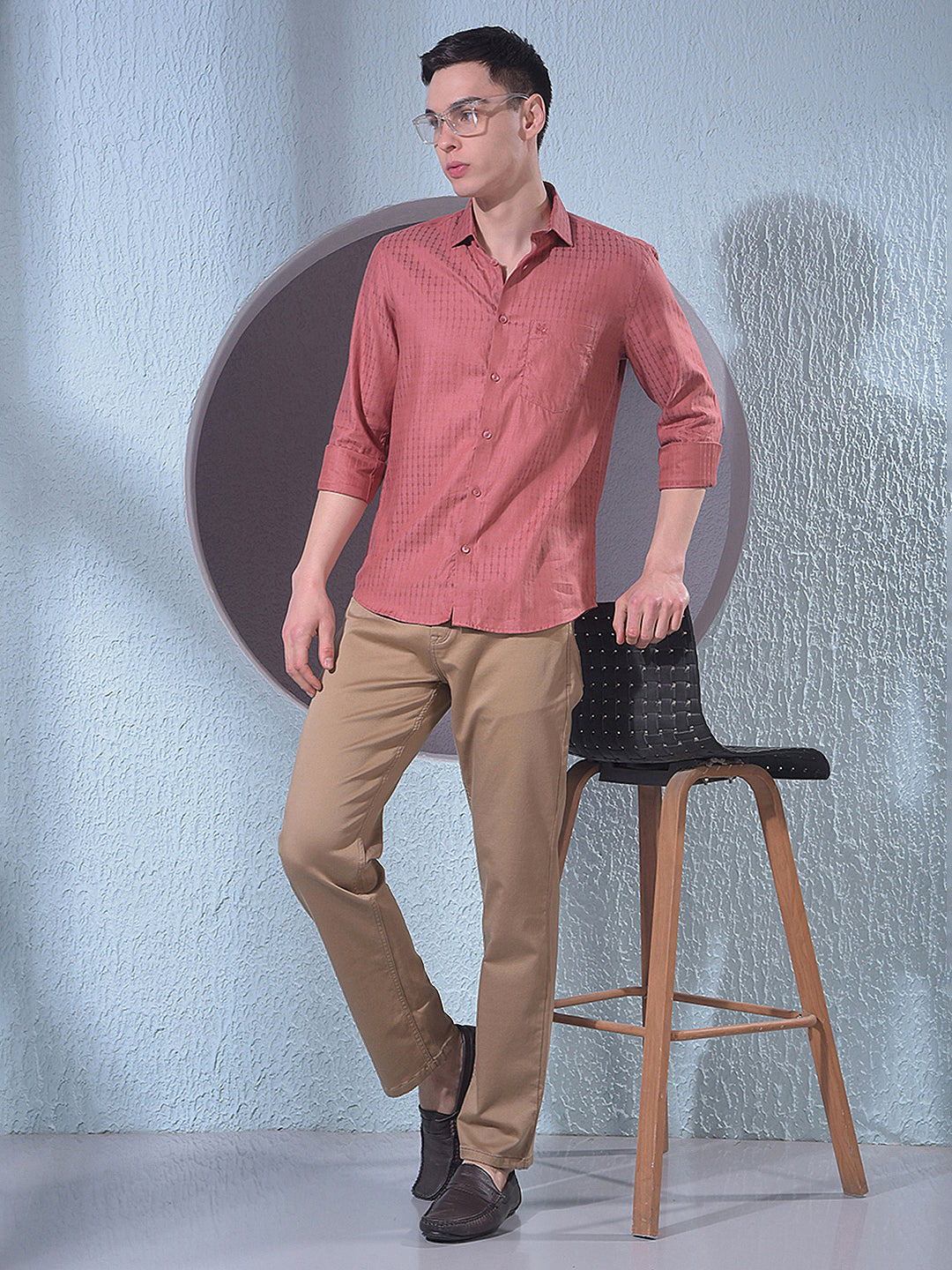 Statement Red Jacquard Shirt