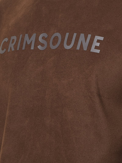 Brown Typographic Print Sweatshirt