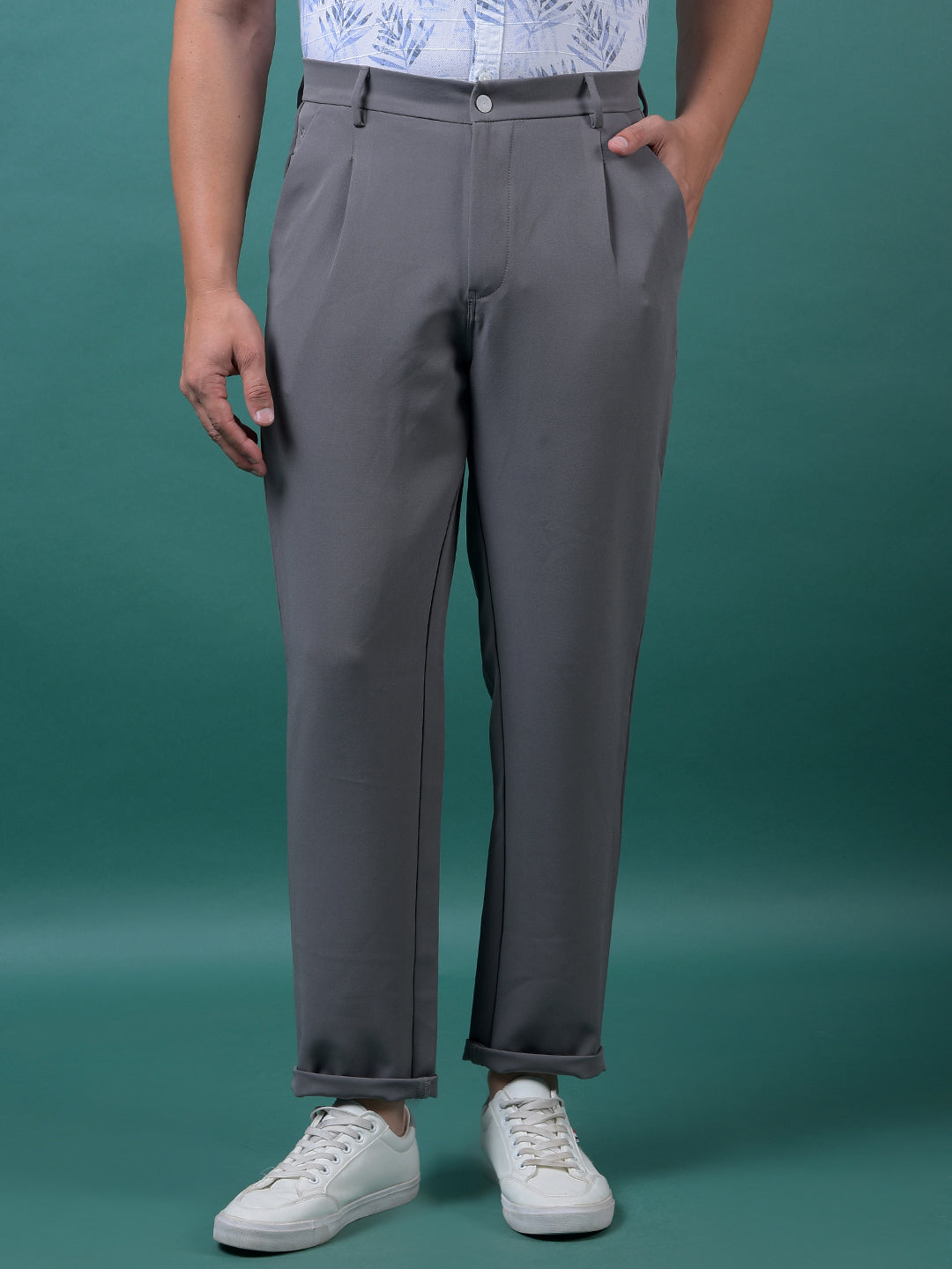 Grey Korean Fit Trousers