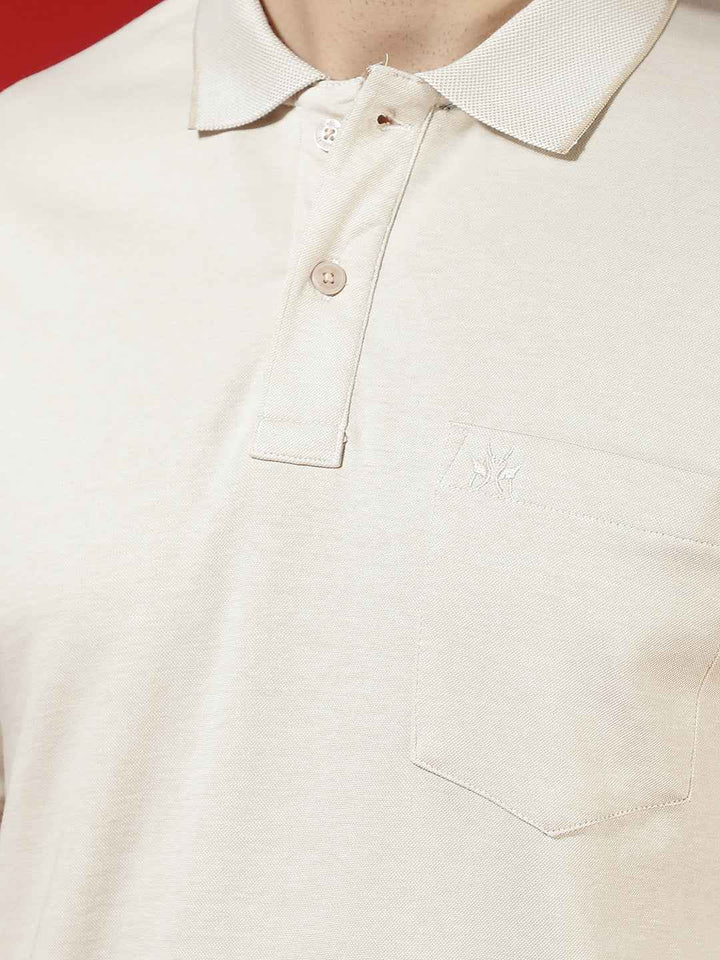 Beige Classic Polo T-Shirt
