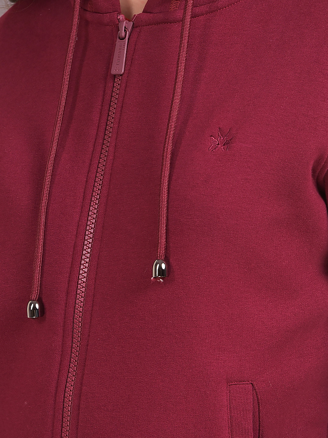 Wine Hooded Neck Sweatshirt