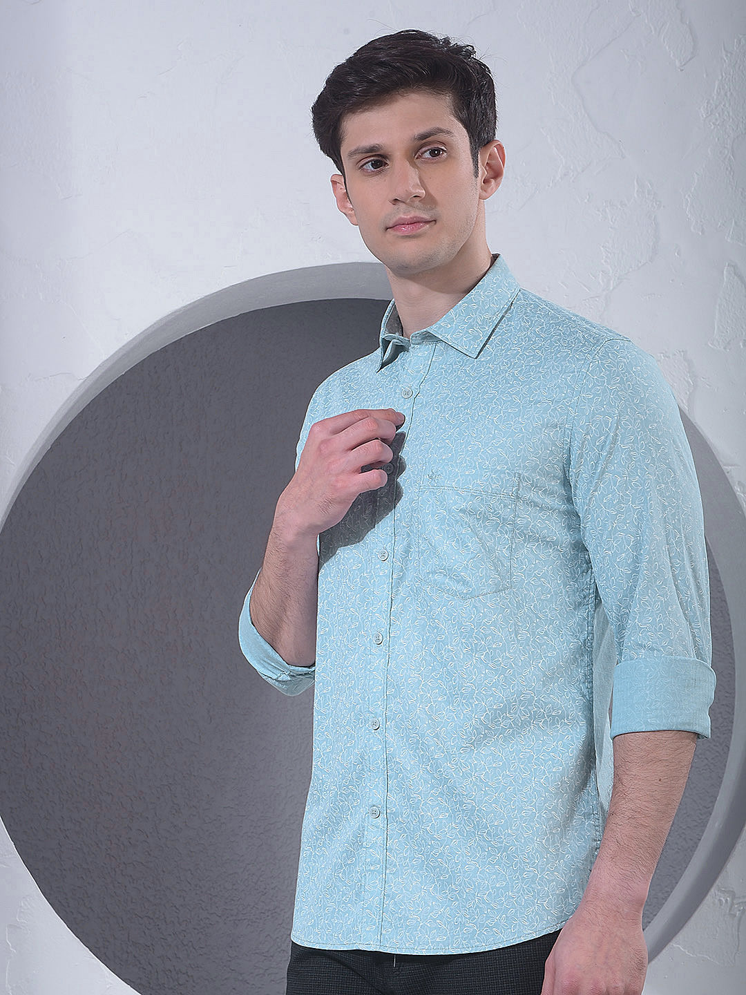 Green Floral Print Shirt