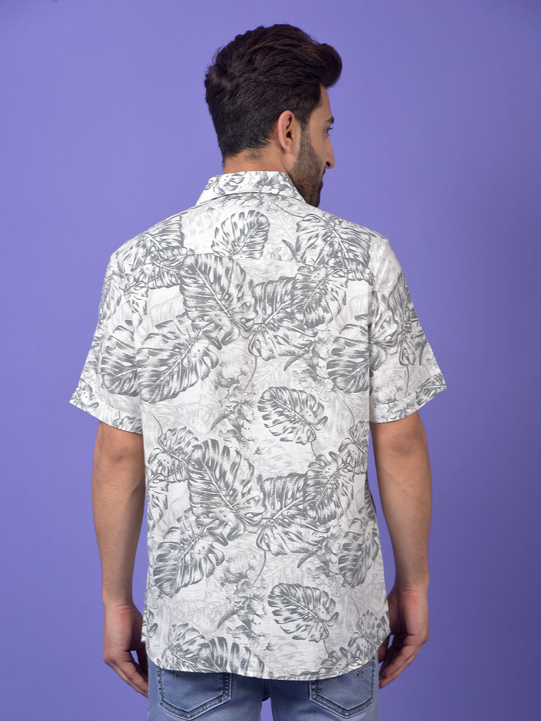 Grey Floral Print Shirt