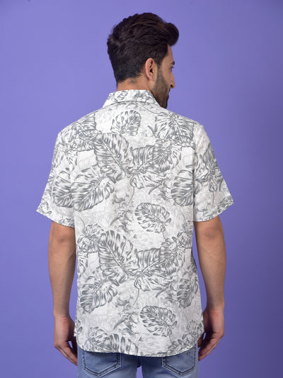 Grey Floral Print Shirt