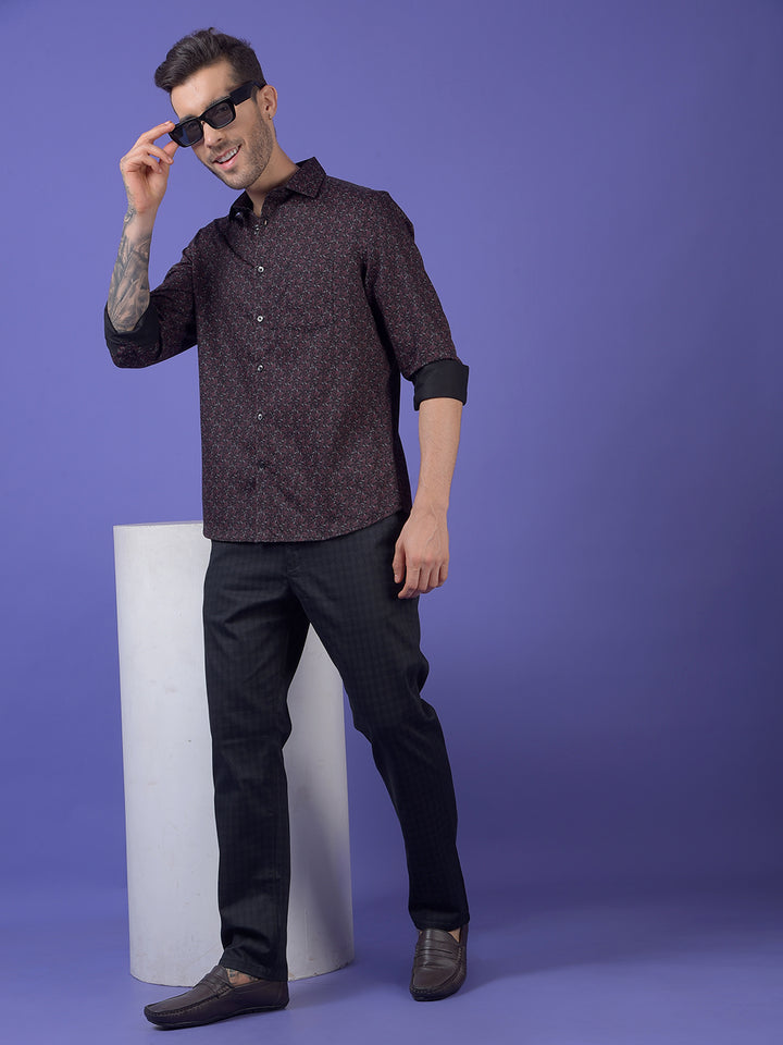 Wine Printed Shirt