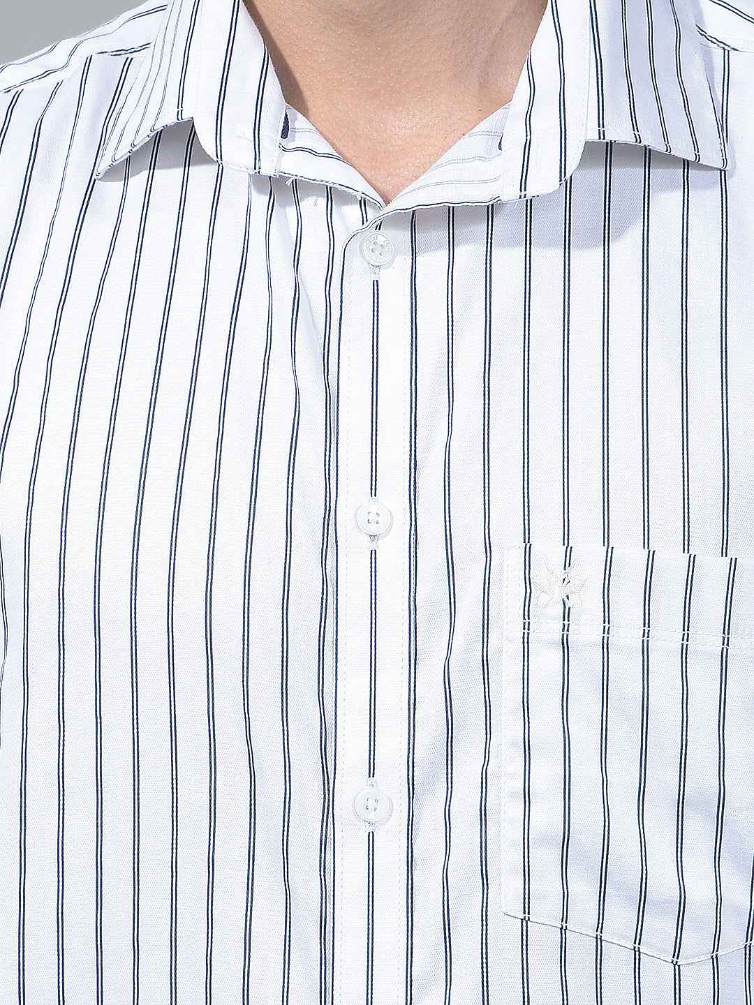 White Vertical Striped Shirt