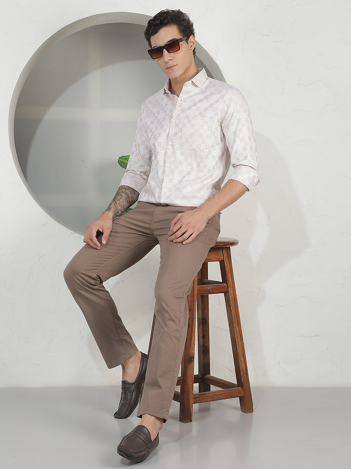 Modern Dune Khaki Straight Trousers