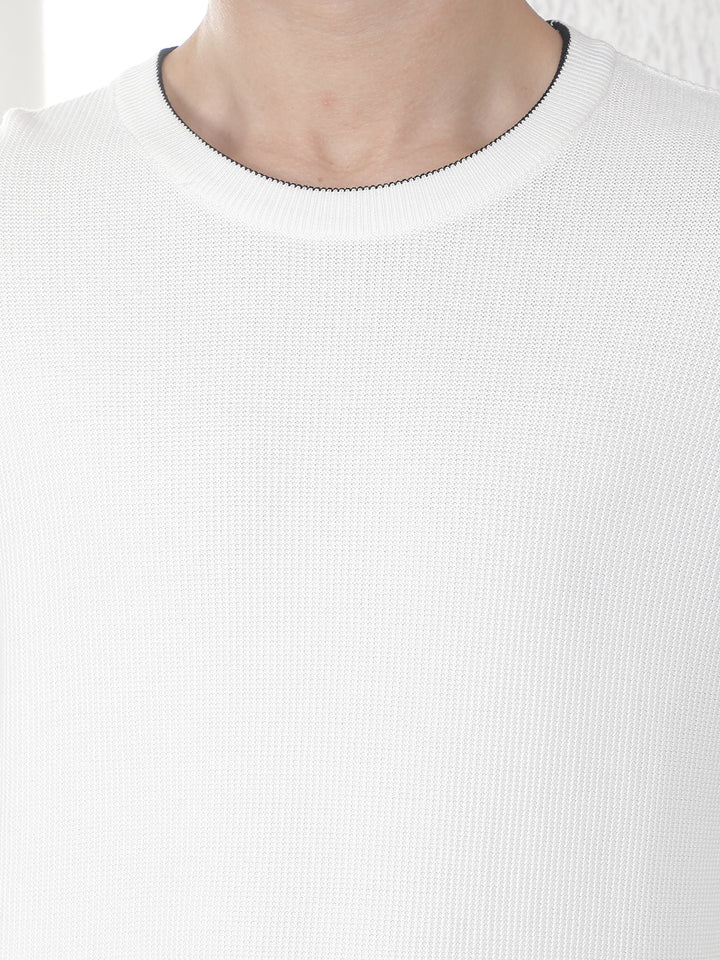 White Oversized Round Neck Sweater