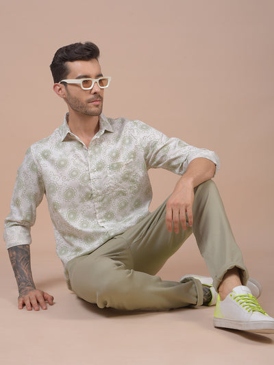 Green Floral Print Shirt