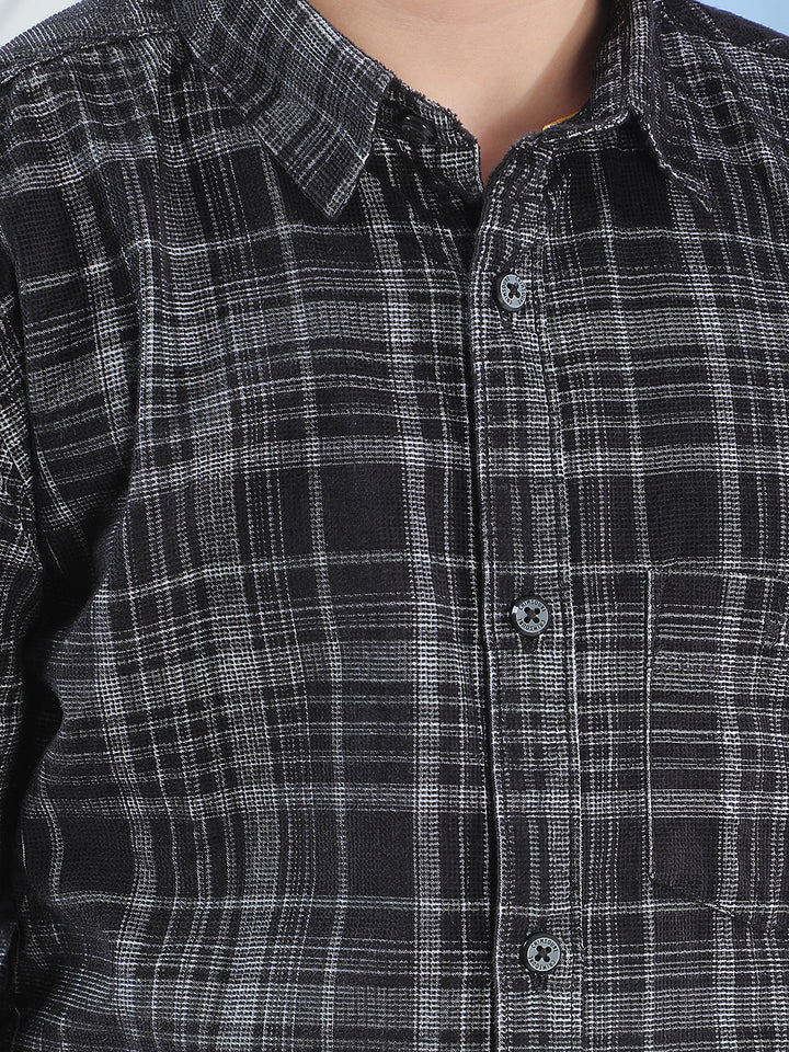 Multi-Color 100% Cotton Corduroy Check-Shirt