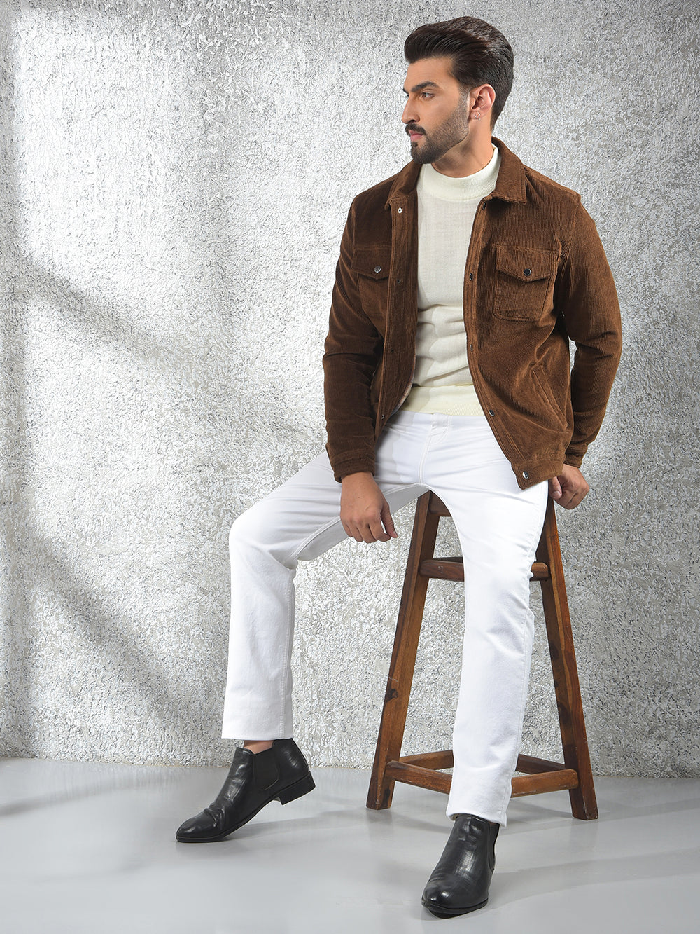 Modern Classic Brown Knitted Shacket