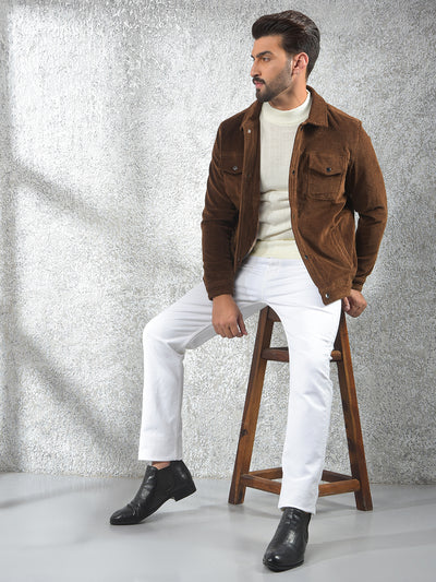 Modern Classic Brown Knitted Shacket
