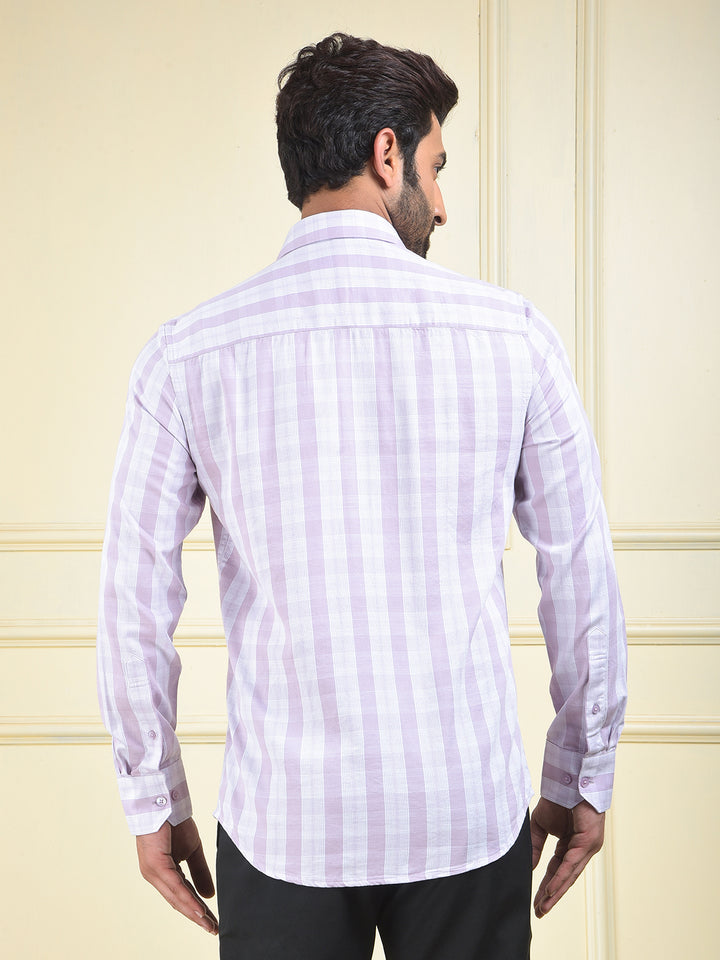Noble Wear Purple Checked Shirt