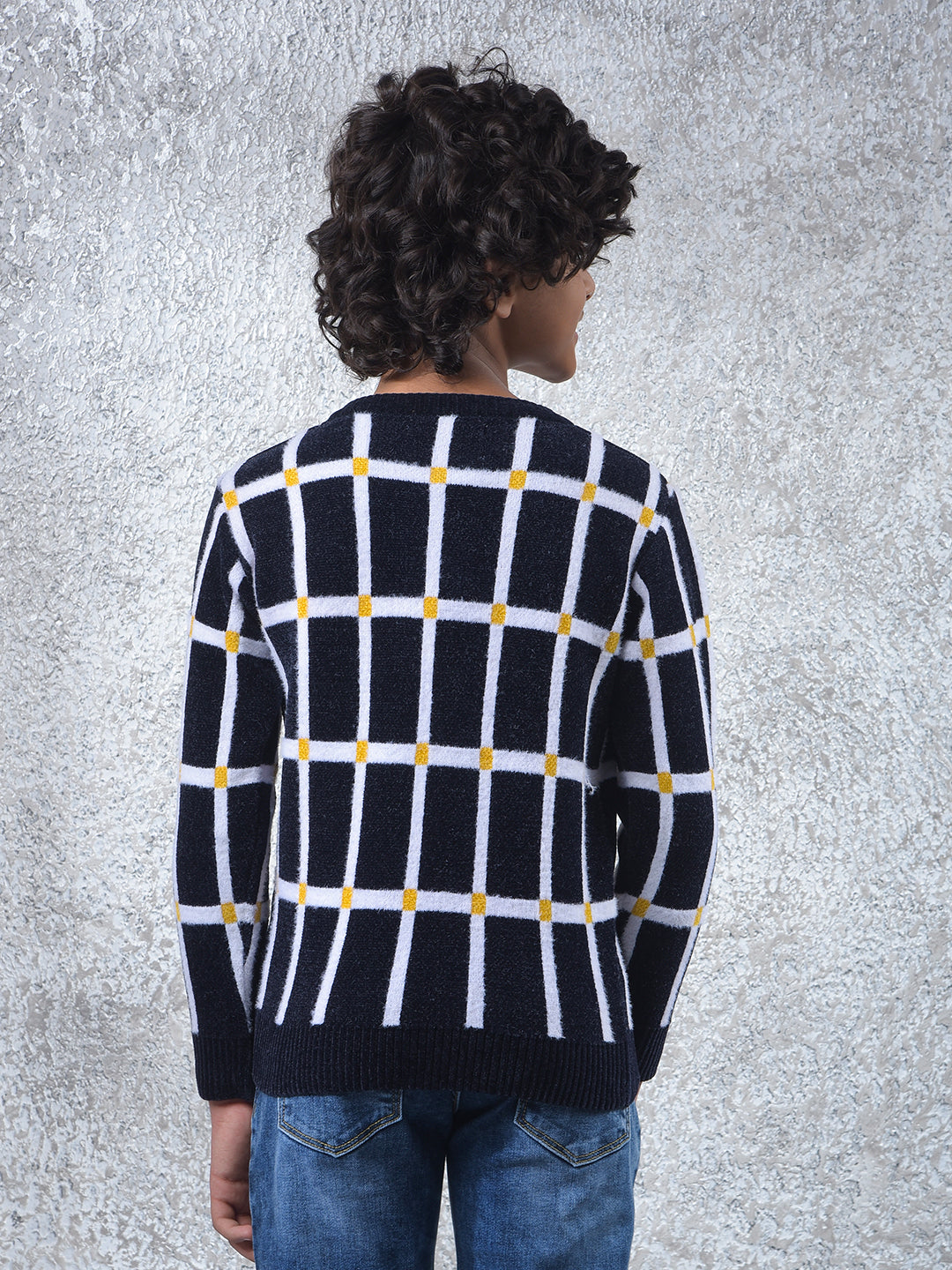 Bold Signal Black Checked Sweater