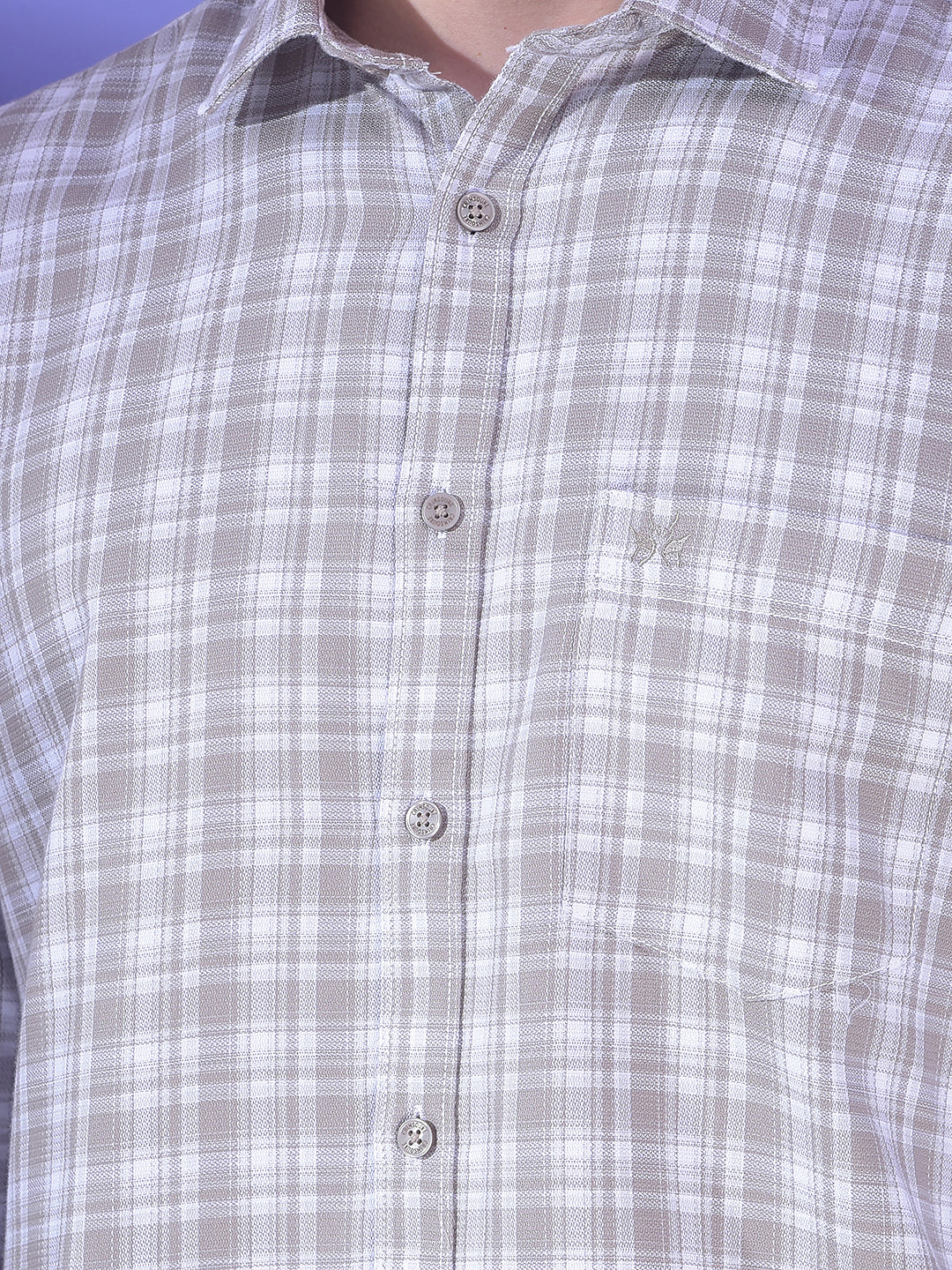 Grey Checked 100% Cotton Shirt