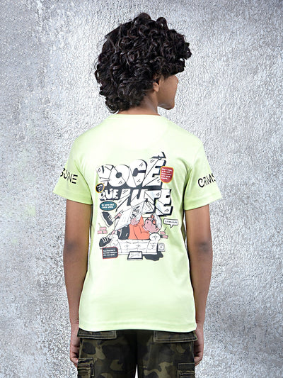 Green Typographic Print T-Shirt