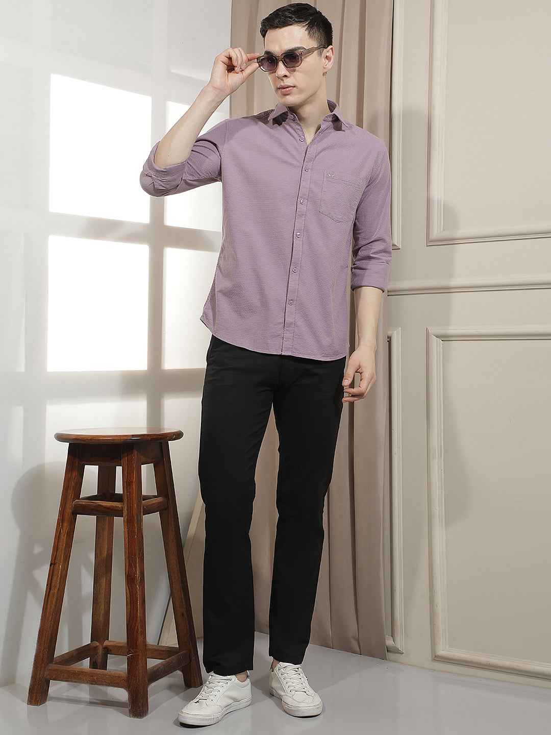 Purple Jacquard Shirt