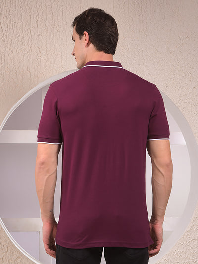 Wine Polo Neck T-Shirt