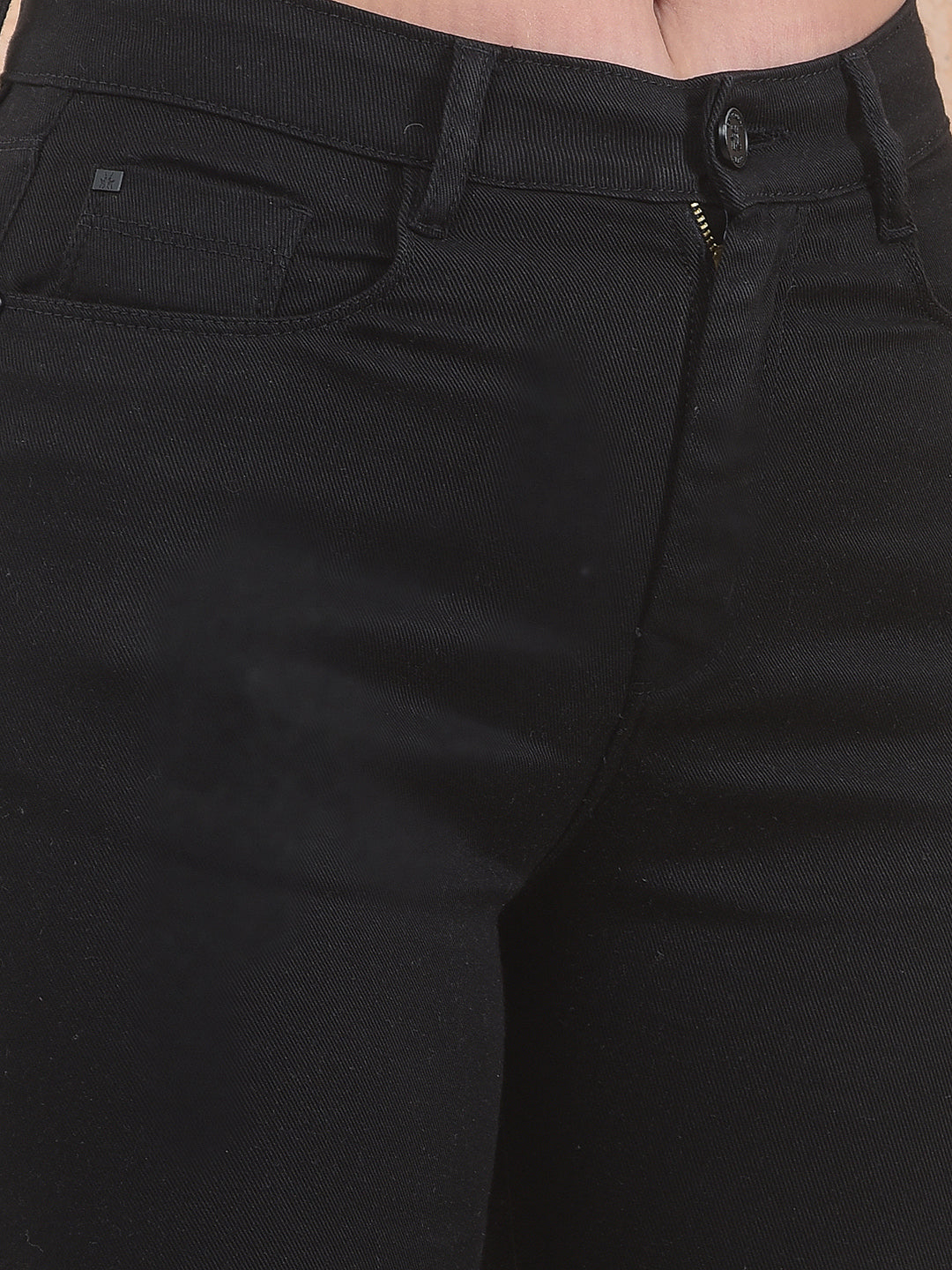 Black Clean Cut Crop Jeans