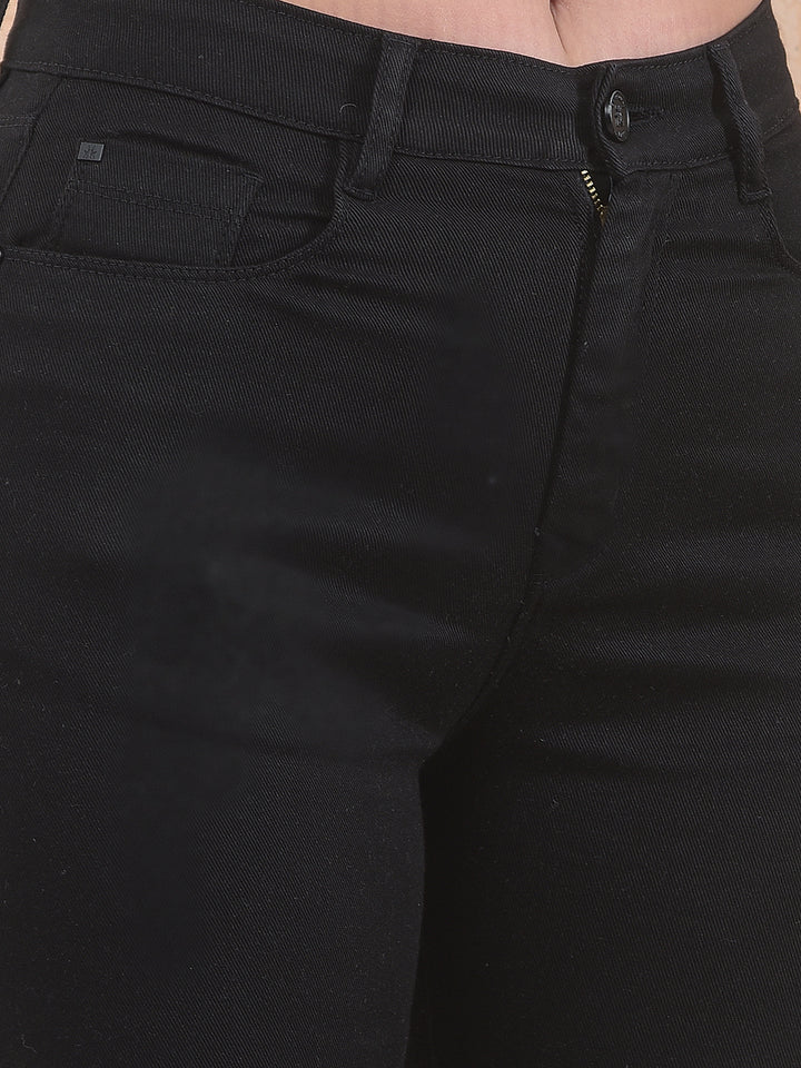 Black Clean Cut Crop Jeans