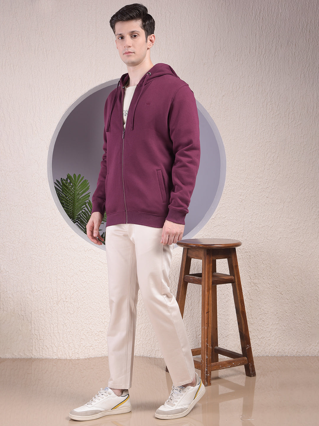 Dapper Wine Hooded Neck Sweatshirt