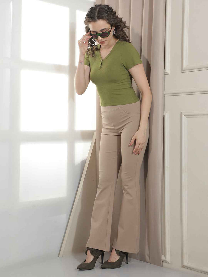Olive Modal Crop T-Shirt