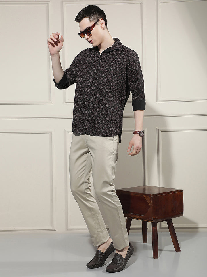 Espresso Brown Printed Shirt