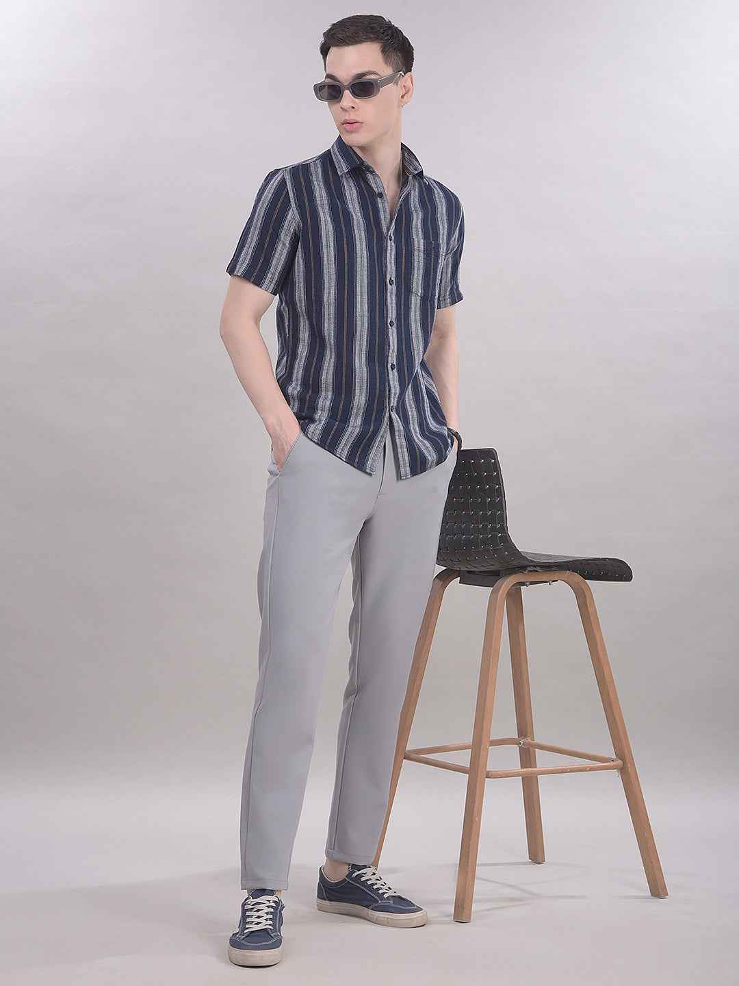 Street Grey Knit Trousers