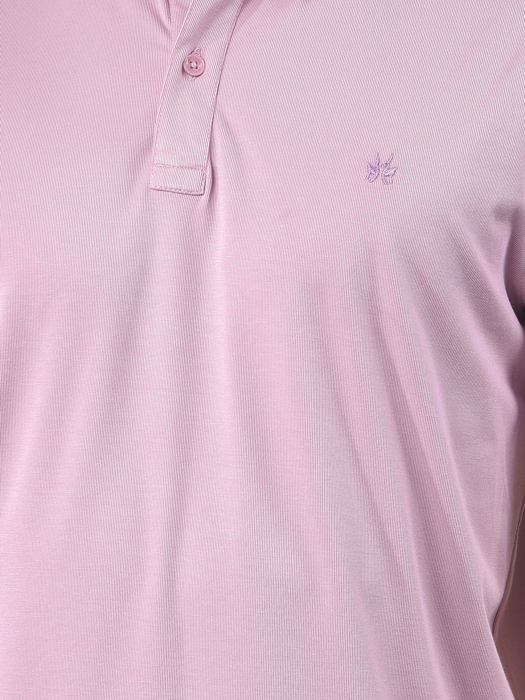 Peach Polo-Neck T-Shirt