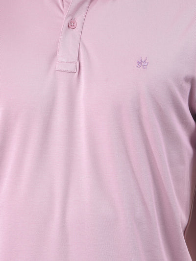 Peach Polo-Neck T-Shirt
