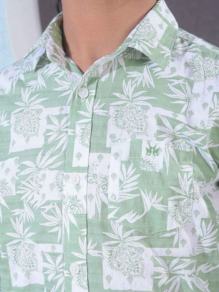 Green Floral Print Shirt