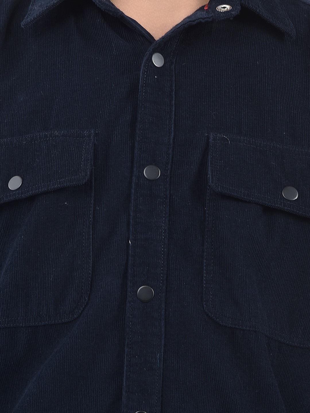 Blue 100% Cotton Corduory Shirt