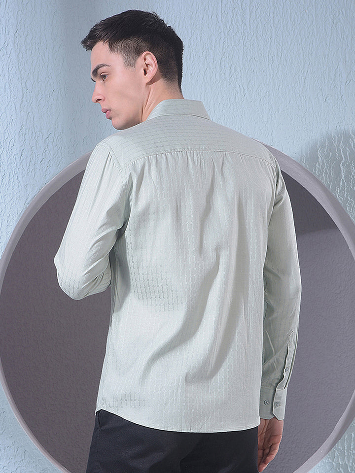 Stylish Green Jacquard Shirt