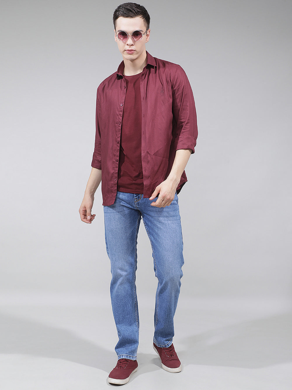 Structured Coastal Blue Straight Jeans