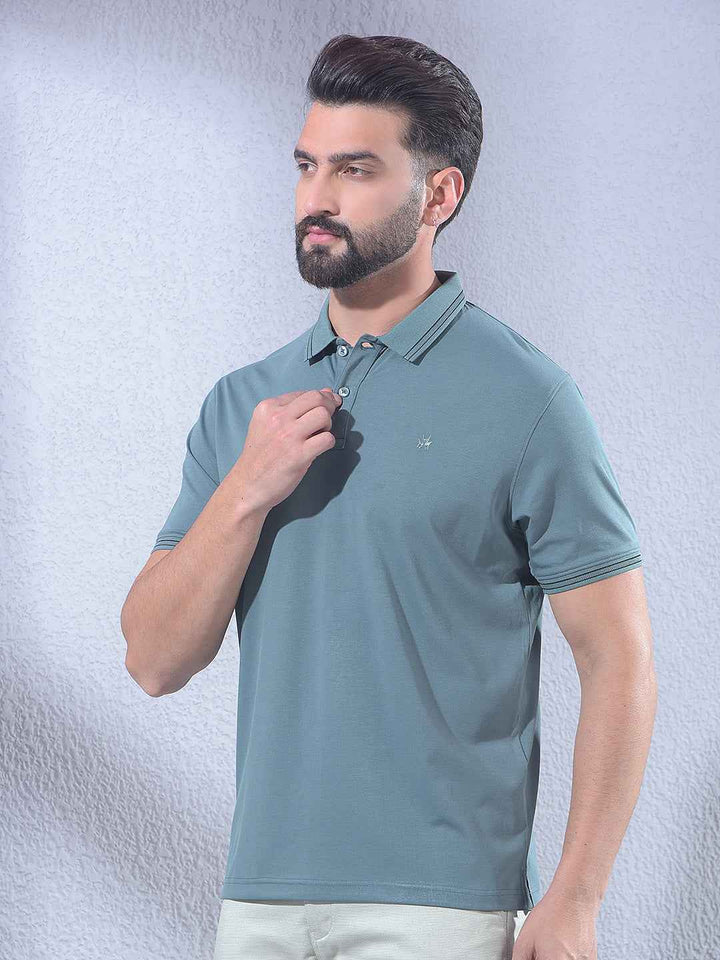 Green Polo Neck T-Shirt