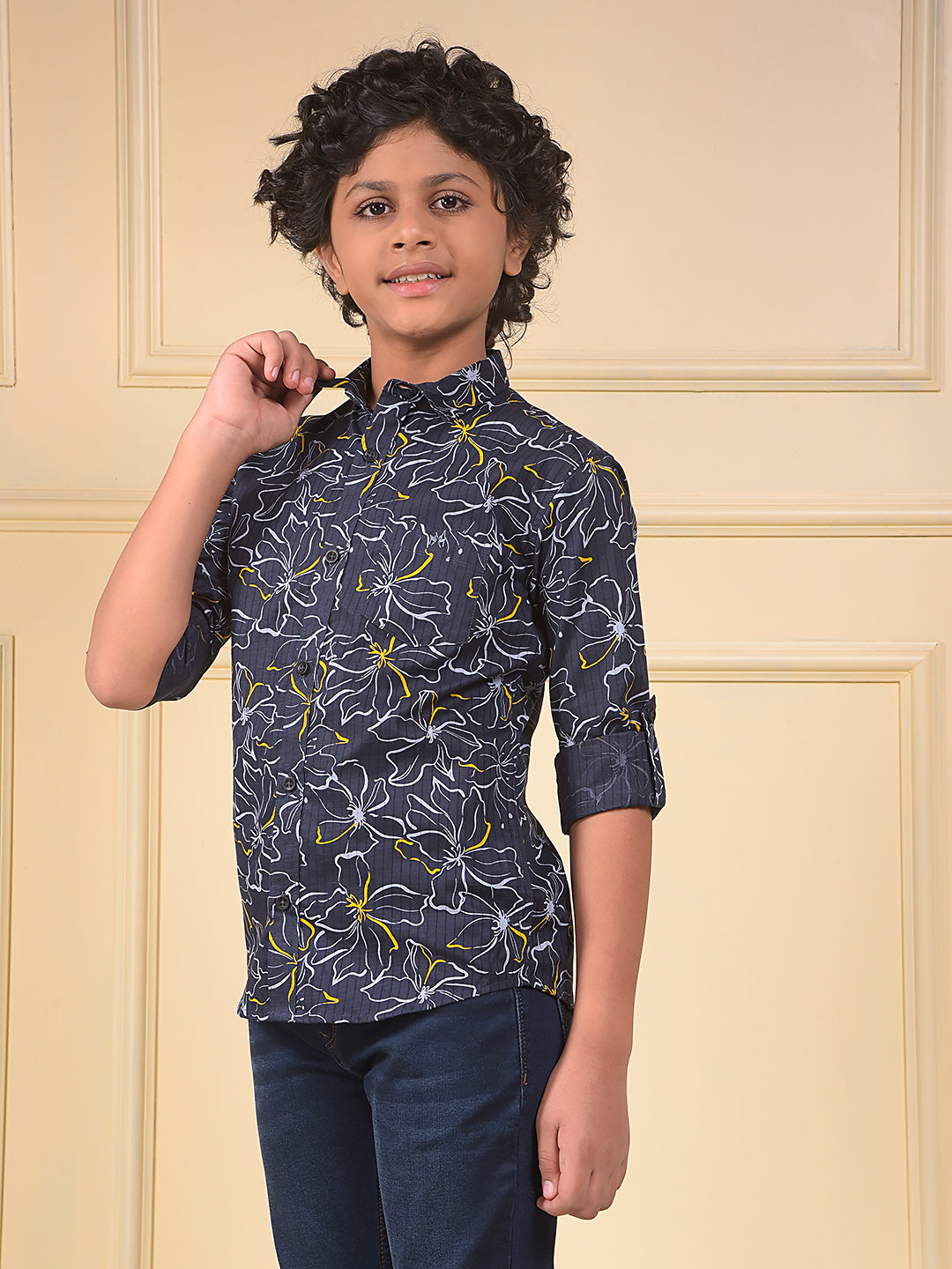 Blue Floral Print Shirt