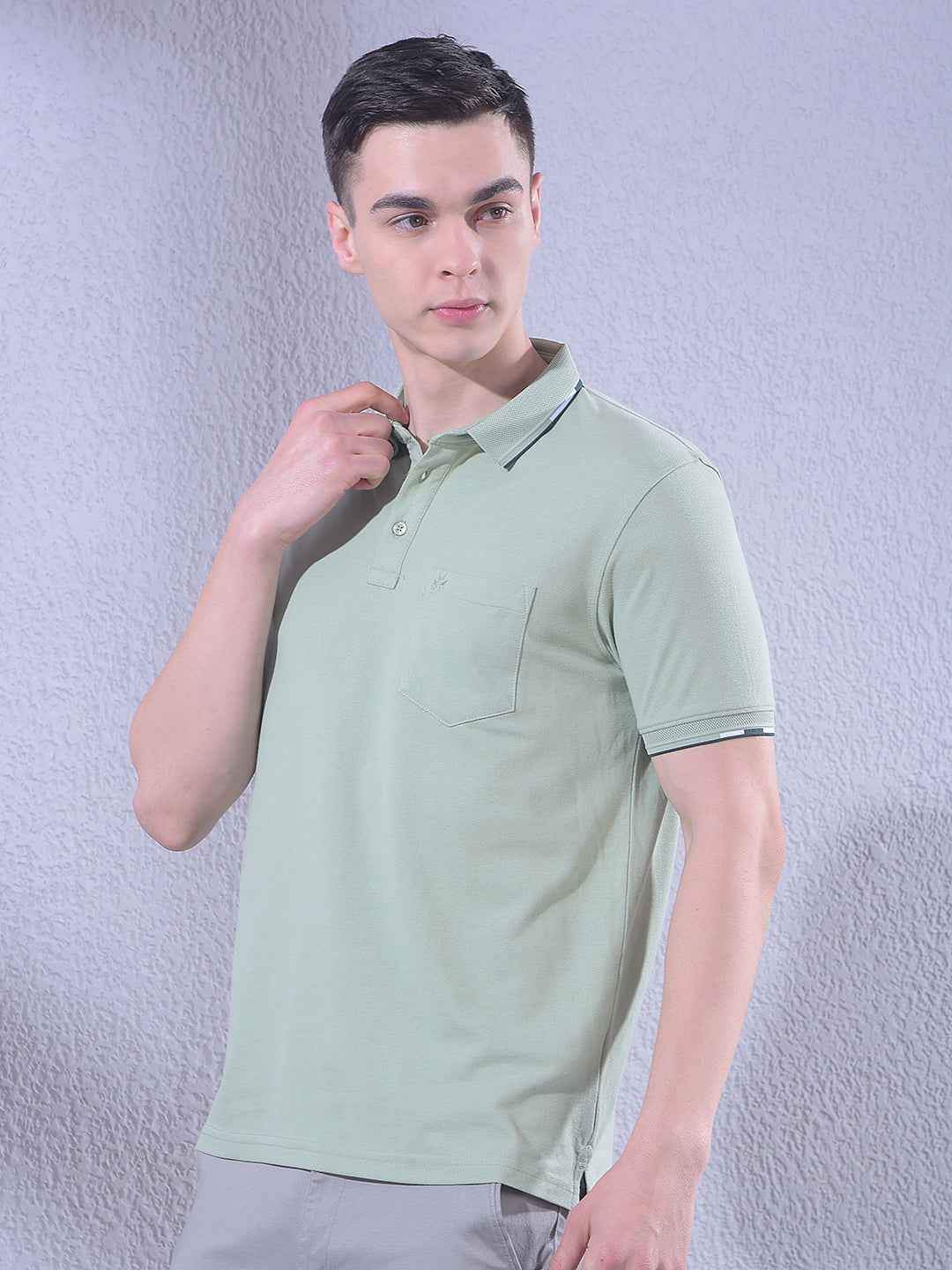 Green Polo Neck T-Shirt