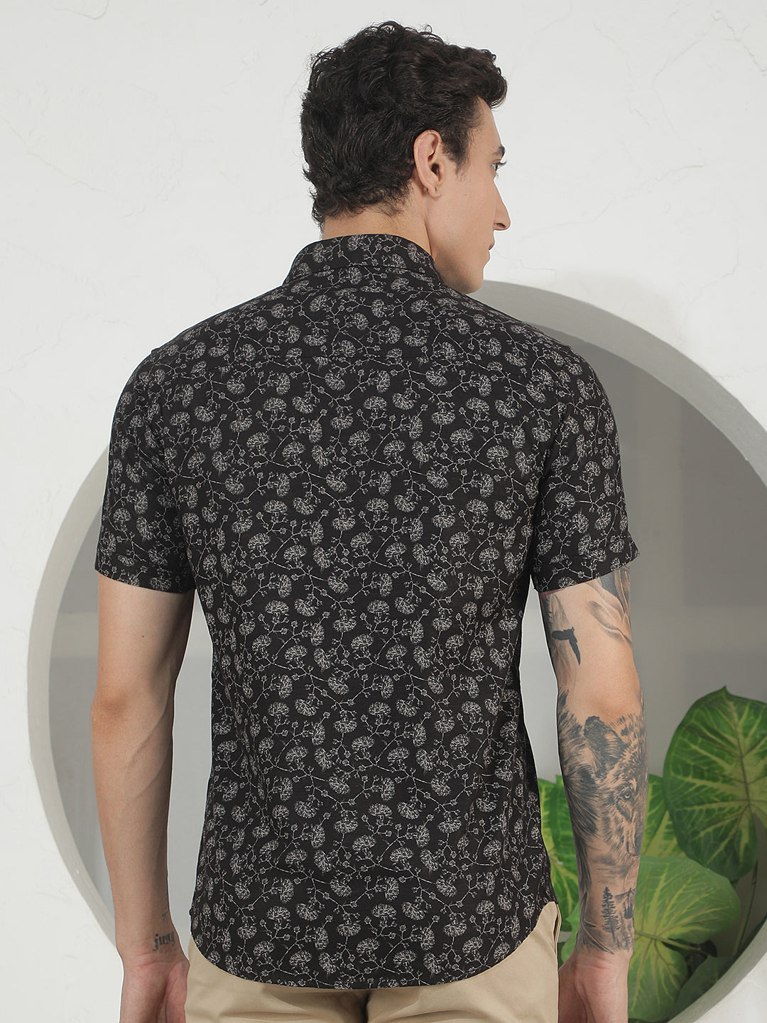 Black Floral Print Shirt