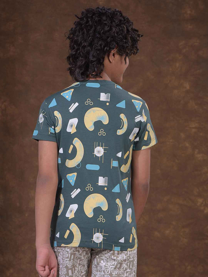 Green Typographic Print T-Shirt