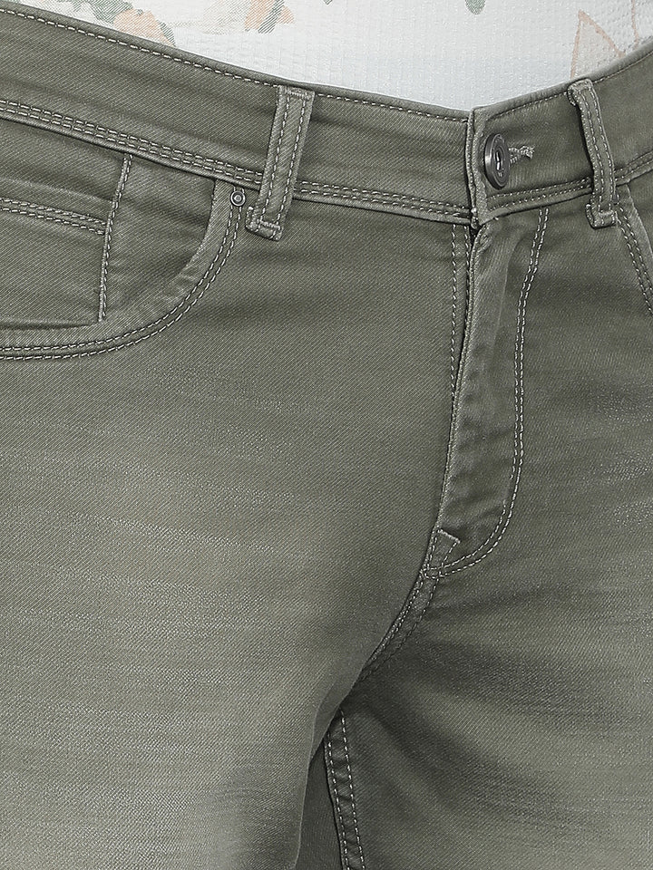 Modern Olive Faded Washed Jeans