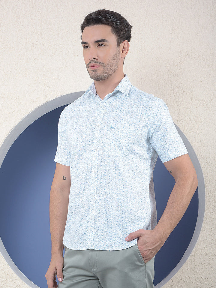 Ice Mist Printed Blue Shirt