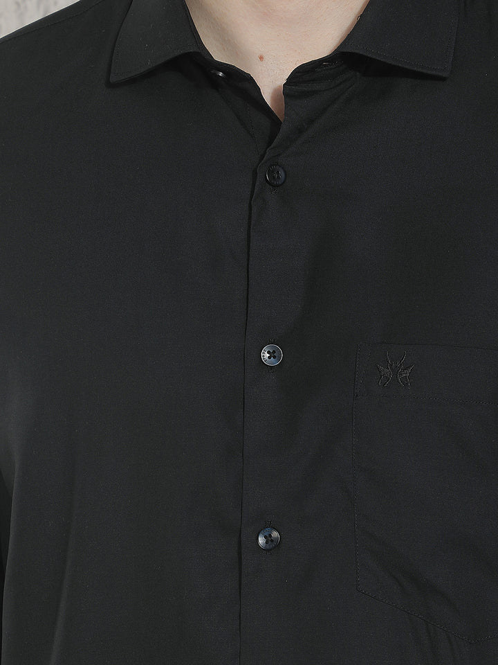 Sharp Jet Black Modal Shirt