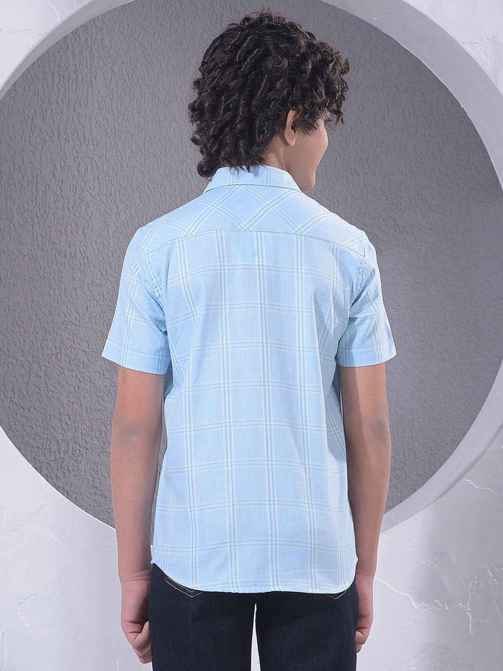 Blue Checked 100% Cotton Shirt