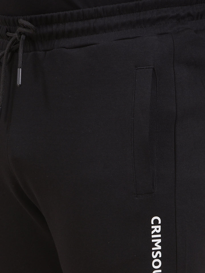 Black Cotton Trackpants