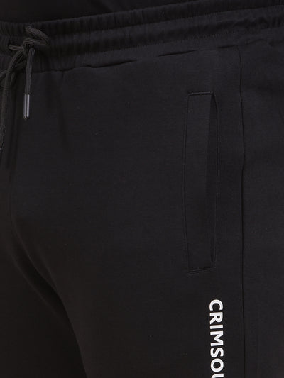 Black Cotton Trackpants
