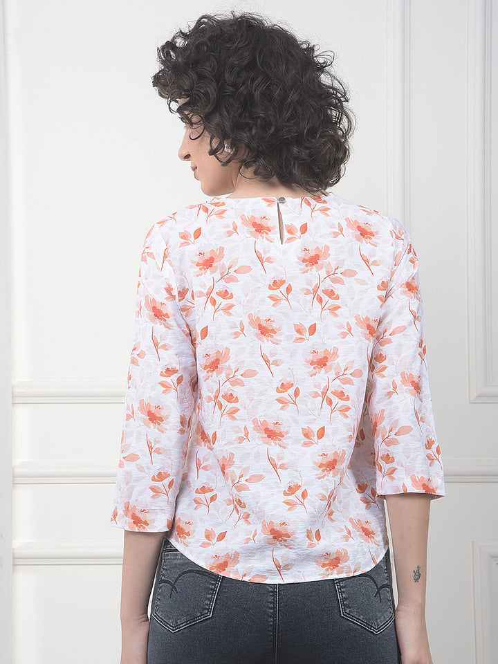 Red Floral Print Top